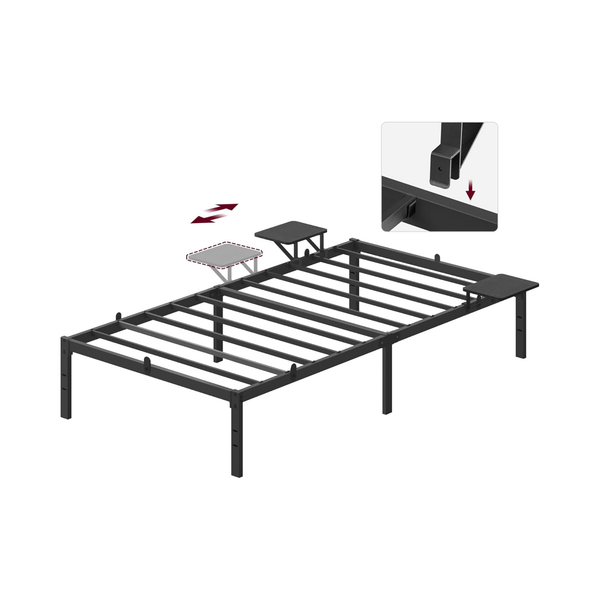 Single Bed Frame with Storage Shelves (200x90cm) - Karrari