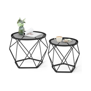 2-Piece Round Coffee Tables with Removable Tops