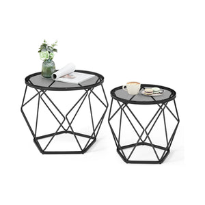 2-Piece Round Coffee Tables with Removable Tops