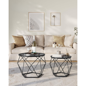 2-Piece Round Coffee Tables with Removable Tops