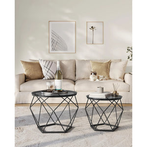 2-Piece Round Coffee Tables with Removable Tops