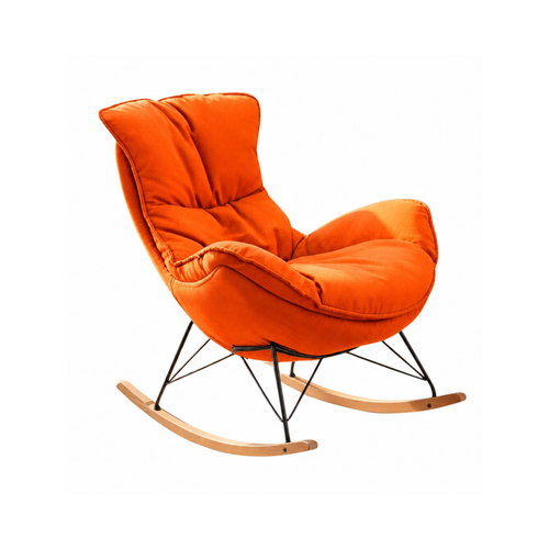 Rocking Armchair with Industrial Iron Frame