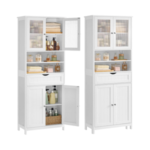 Storage Cabinet with Drawer, Shelves & Open Storage