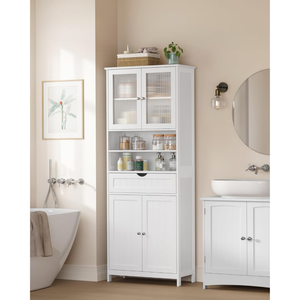 Storage Cabinet with Drawer, Shelves & Open Storage