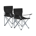 Folding Camping Chairs with Cup Holders (Set of 2)