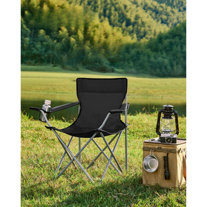 Folding Camping Chairs with Cup Holders (Set of 2)