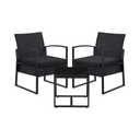 3-Piece PE Rattan Garden Furniture Set