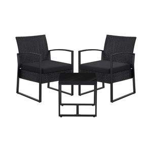 3-Piece PE Rattan Garden Furniture Set