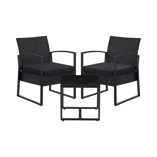 3-Piece PE Rattan Garden Furniture Set