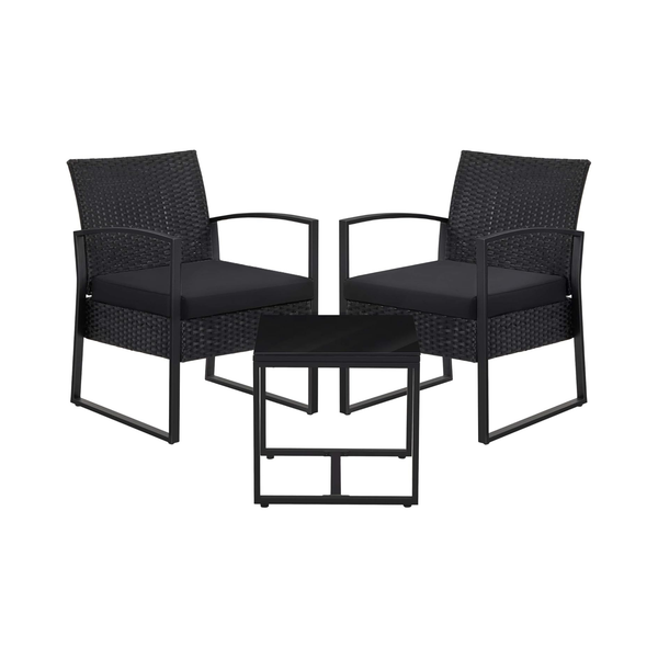 3-Piece PE Rattan Garden Furniture Set