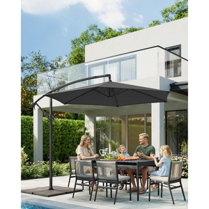 Cantilever Sunshade Parasol, 3m with Base