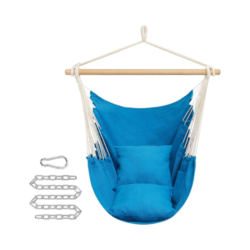 Comfort Hanging Swing Chair with Cushions - Blue
