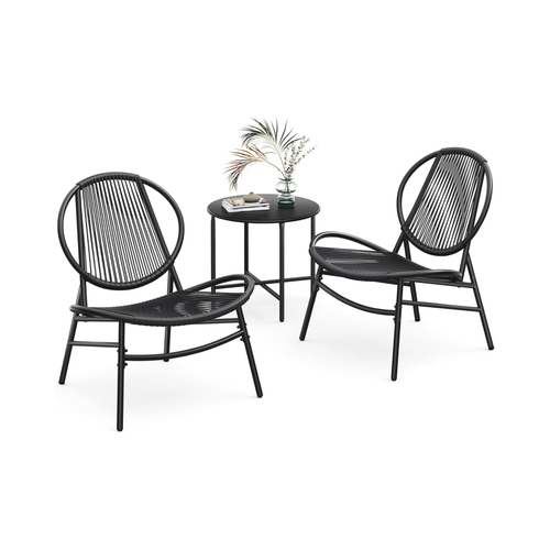 3-Piece Balcony Furniture Set with Table & Chairs