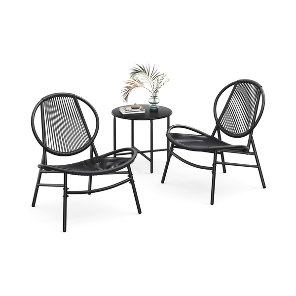 3-Piece Balcony Furniture Set with Table & Chairs