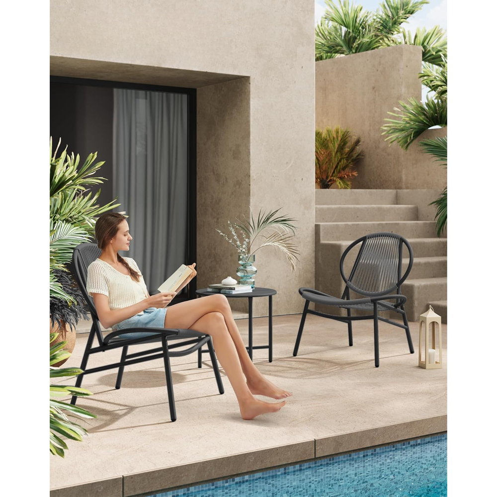 3-Piece Balcony Furniture Set with Table & Chairs