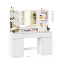 Vanity Table with LED Mirror, Storage - Tool-free Slide Rails
