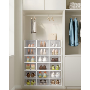 Pack of 18 Stackable Shoe Storage Boxes