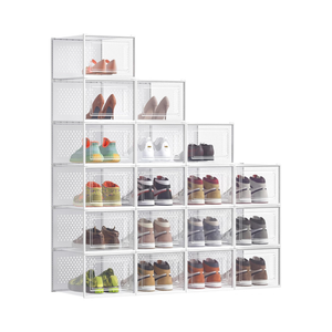 Pack of 18 Stackable Shoe Storage Boxes