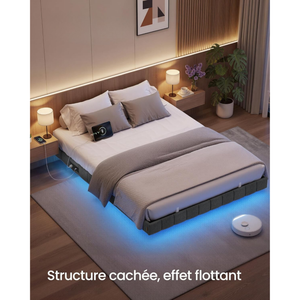 Double Bed Frame (140x190cm) LED Lighting & Electrical Outlets