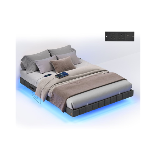 Double Bed Frame (140x190cm) LED Lighting & Electrical Outlets