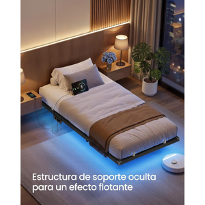 Single Bed Frame (90x190cm) LED Lighting & Electrical Outlets