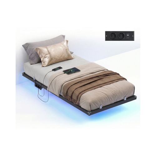 Single Bed Frame (90x190cm) LED Lighting & Electrical Outlets