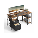 Industrial Style Computer Desk with 3 Shelves