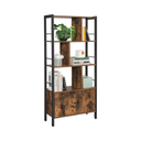 Industrial Bookcase with Doors, Shelves, Steel Frame