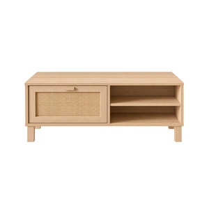 Natural Rattan Coffee Table with Storage