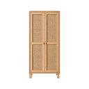 Natural Rattan 2-Door Tall Storage Cabinet