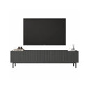 White Fluted TV Stand with Drop-Down Storage