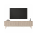 White Fluted TV Stand with Drop-Down Storage