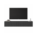 Anthracite Floating Fluted TV Unit with Drop-Down Storage