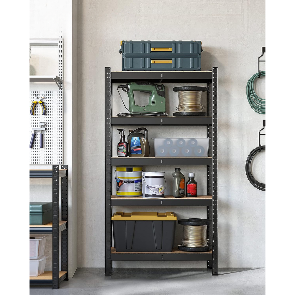5-Tier Garage Shelving Unit - Steel, Boltless & Durable (30x75x150cm)