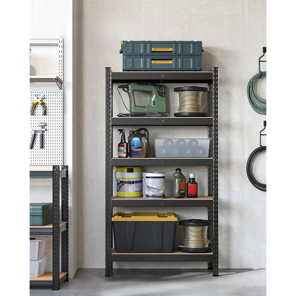 5-Tier Garage Shelving Unit - Steel, Boltless & Durable (30x75x150cm)