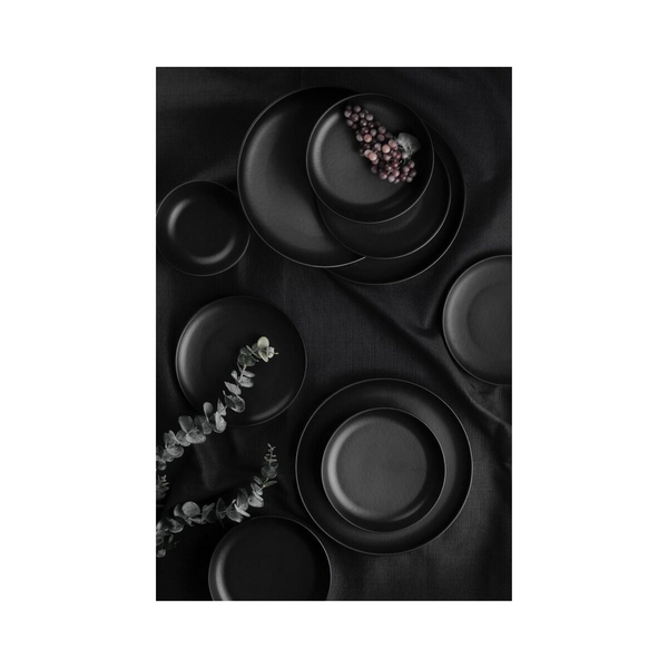 18-piece Porcelain Dinnerware set, Matte Black