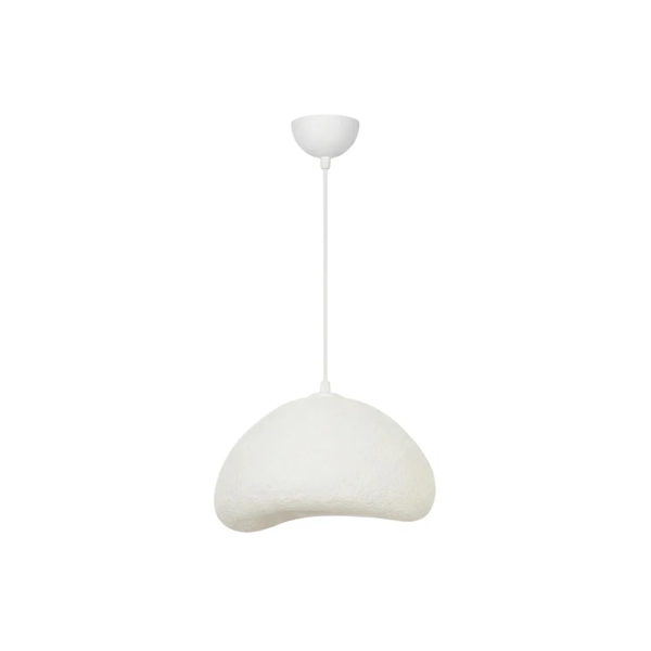 Luna-30-Nua Ceiling Light – White Fiberglass & Metal (30x21x16cm)