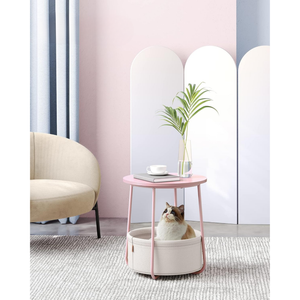 Side Table with Fabric Basket