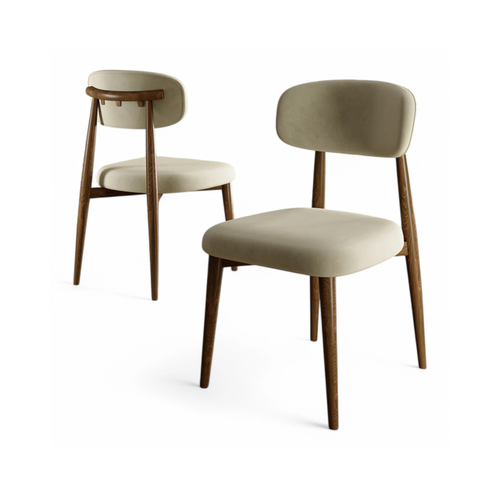 LAOS Dining Chairs - Metal & Wood Finish (Set of 2)