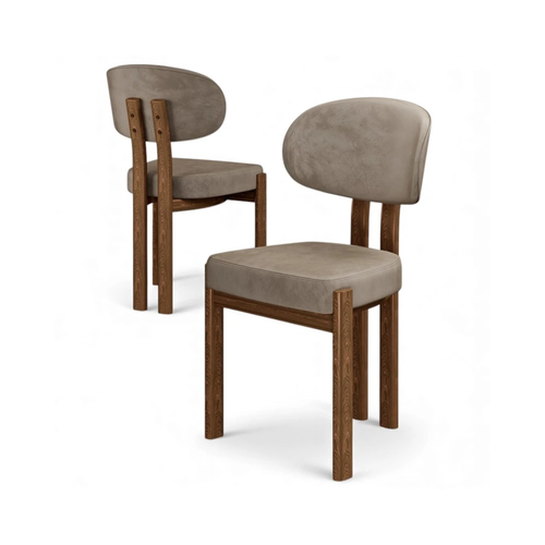 DORE Dining Chairs - Metal & Wood Finish (Set of 2)
