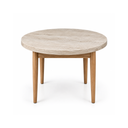 HAR Table - Travertine & Brown (90cm) Round Dining Table