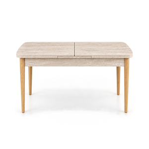 MIRA Table - Extendable Dining Table (Travertine & Atlantic Pine)
