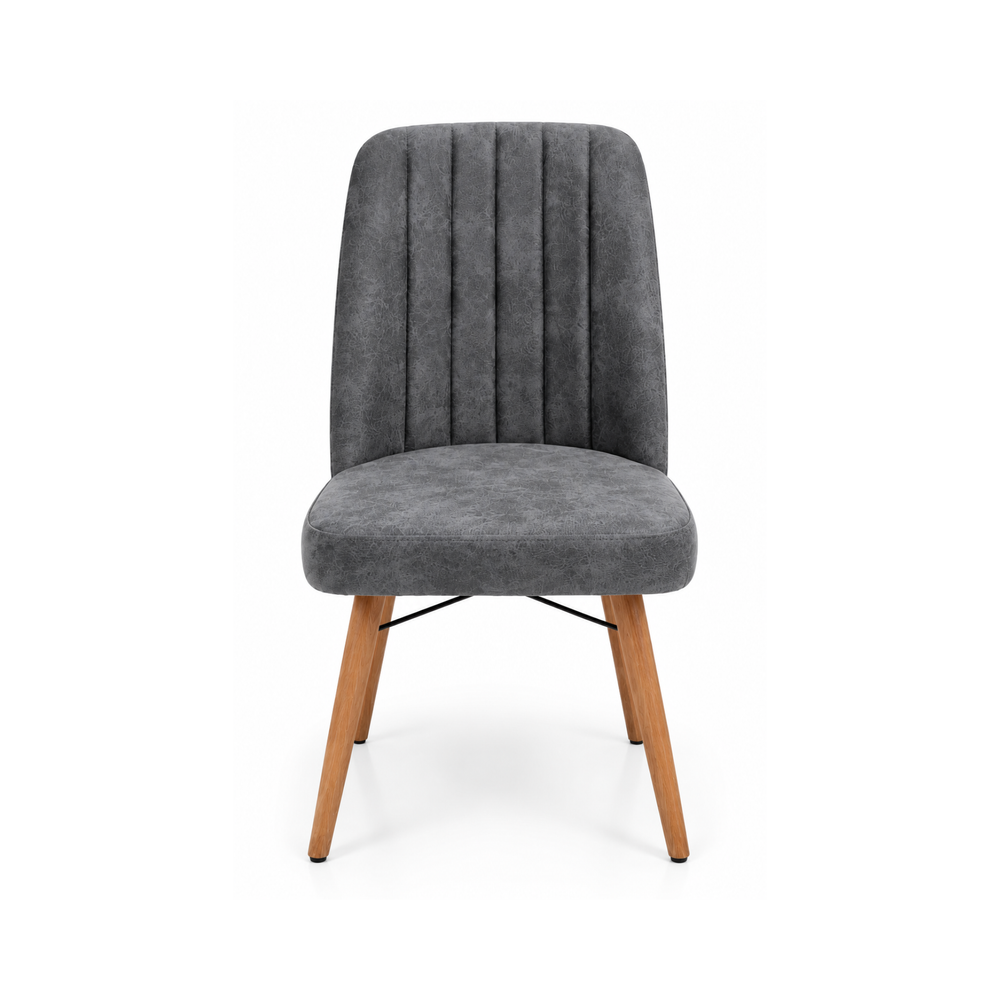 VERA Dining Chairs - Anthracite / Cream (Set of 2)
