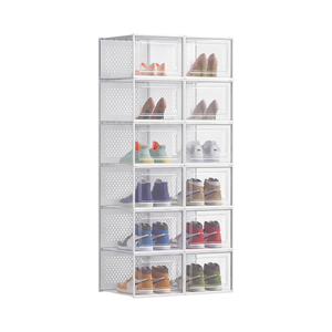 Set of 12 Clear Stackable Shoe Storage Boxes