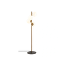 Gold Floor Lamp with White Caps
