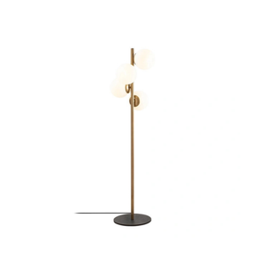 Gold Floor Lamp with White Caps
