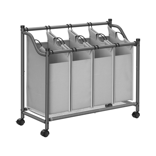 Rolling Laundry Sorter - 4 Removable Bags (4×35L)