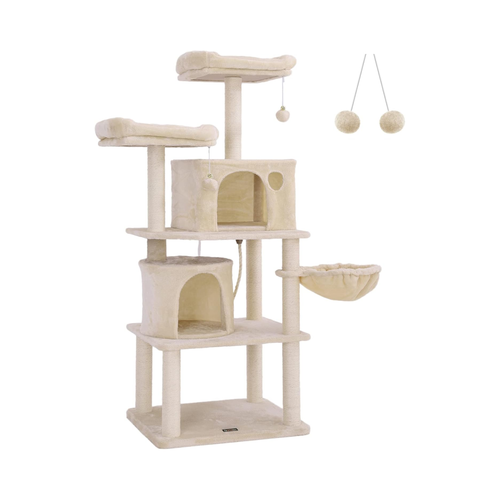 Cat Tree Play Tower 2 Caves Beige