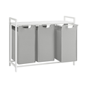 Laundry Hamper - 3 Removable Oxford Fabric Bags, Linen Holder