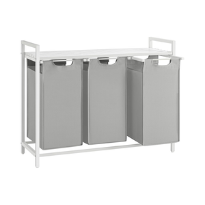 Laundry Hamper - 3 Removable Oxford Fabric Bags, Linen Holder